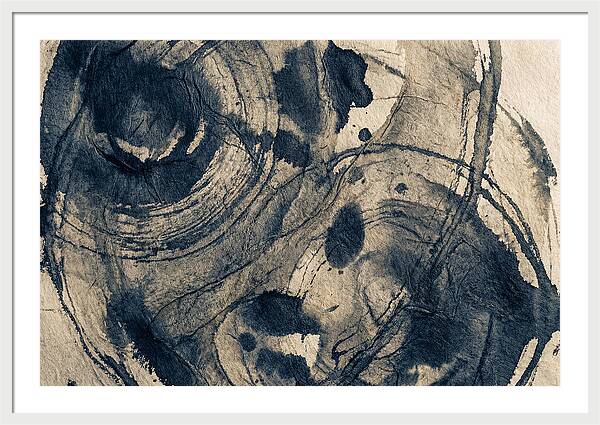Deep Indigo Monoprint Texture