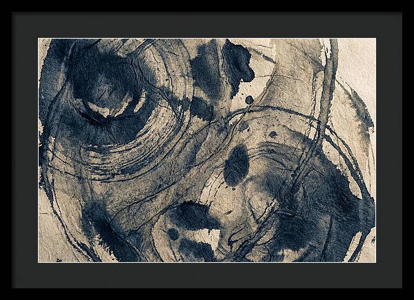 Deep Indigo Monoprint Texture