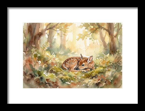 Deer Fawn Resting In Sunlight