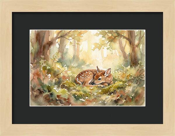 Deer Fawn Resting In Sunlight