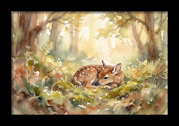 Deer Fawn Resting In Sunlight