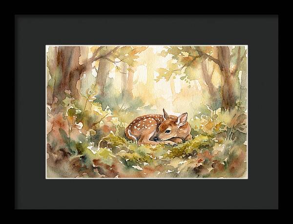 Deer Fawn Resting In Sunlight
