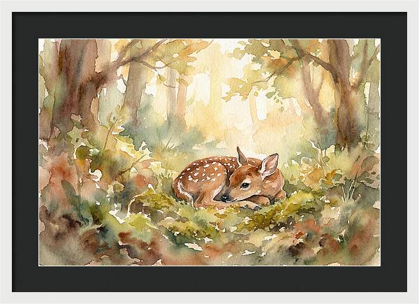 Deer Fawn Resting In Sunlight