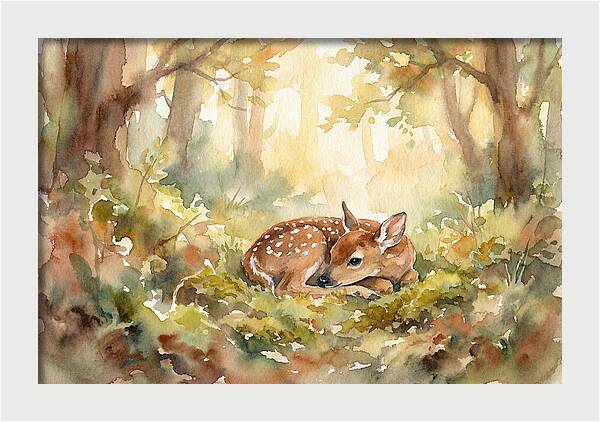 Deer Fawn Resting In Sunlight