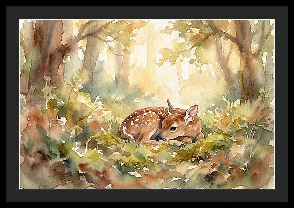 Deer Fawn Resting In Sunlight