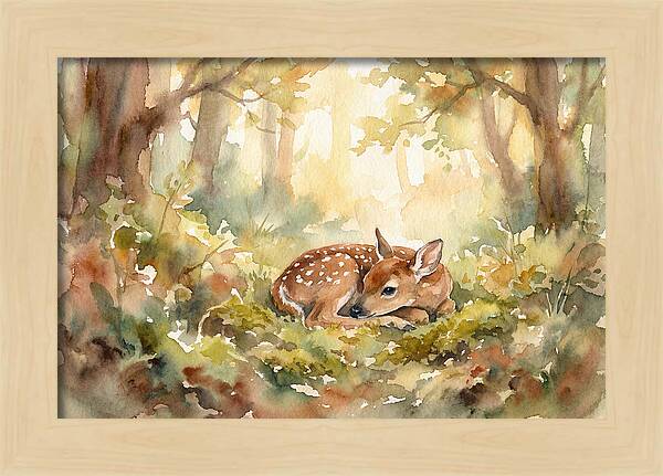 Deer Fawn Resting In Sunlight