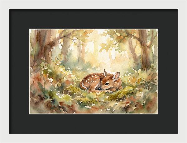 Deer Fawn Resting In Sunlight