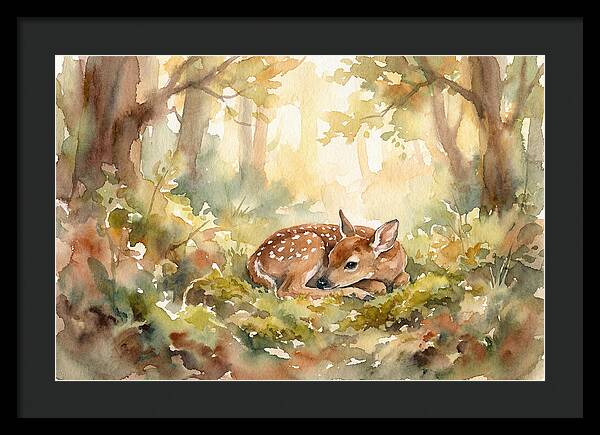 Deer Fawn Resting In Sunlight