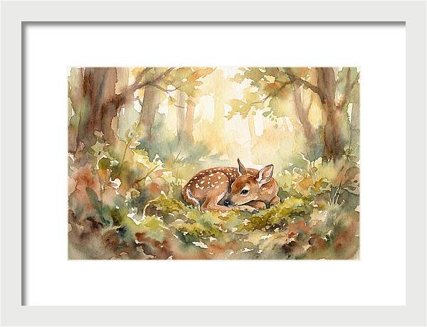 Deer Fawn Resting In Sunlight