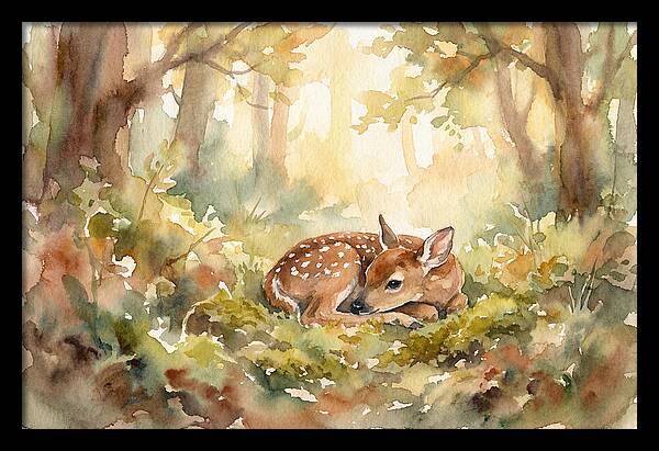 Deer Fawn Resting In Sunlight