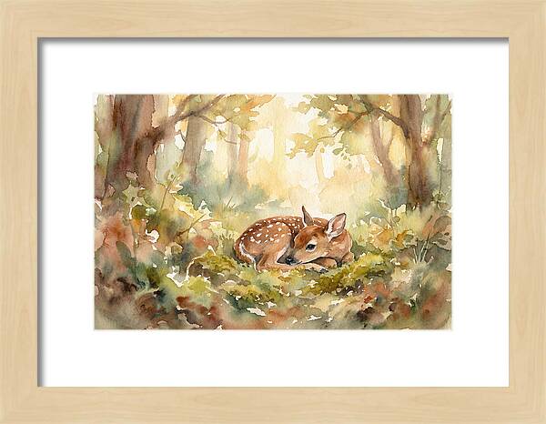Deer Fawn Resting In Sunlight