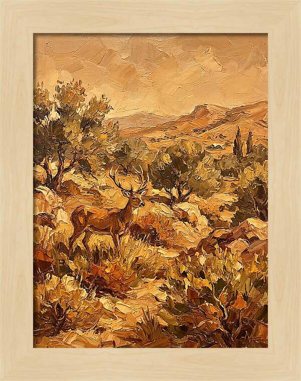 Deer In The Mediterranean Landscape