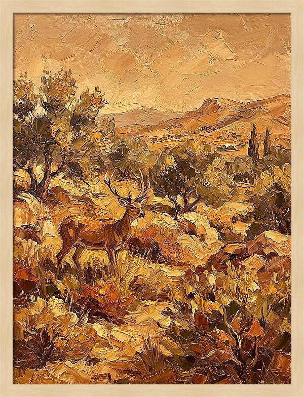 Deer In The Mediterranean Landscape