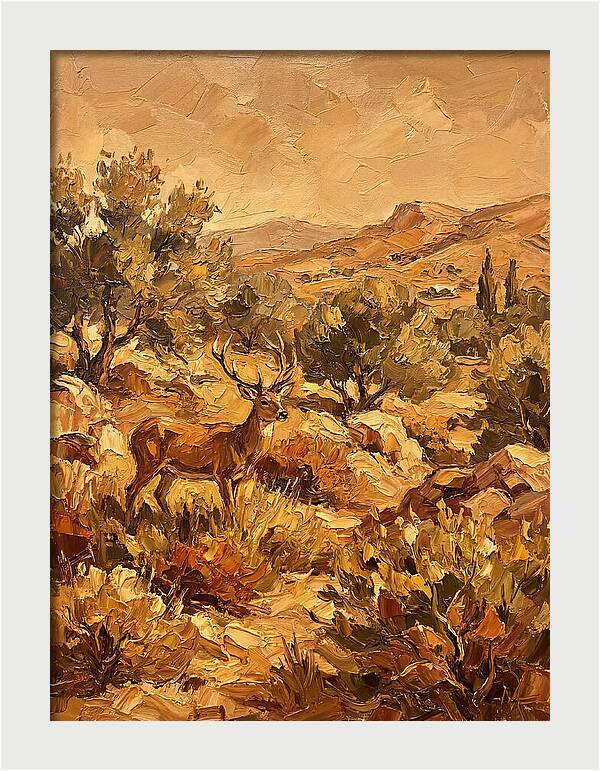 Deer In The Mediterranean Landscape
