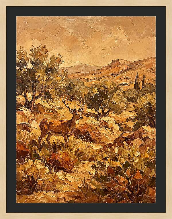 Deer In The Mediterranean Landscape