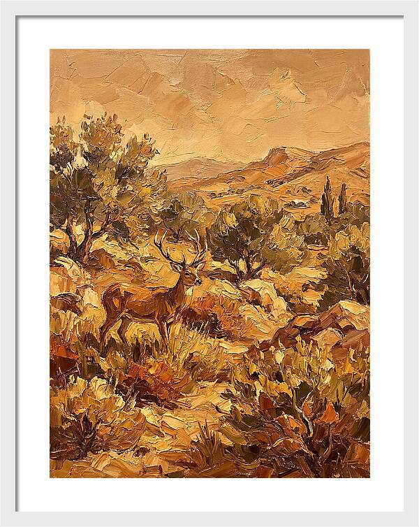 Deer In The Mediterranean Landscape