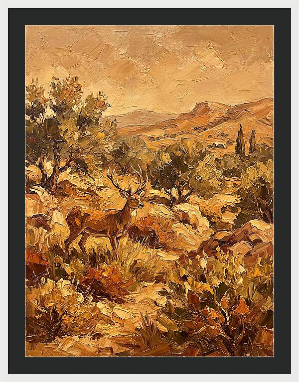 Deer In The Mediterranean Landscape