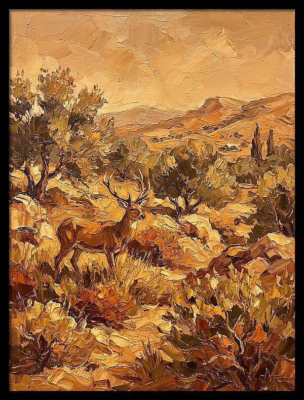 Deer In The Mediterranean Landscape