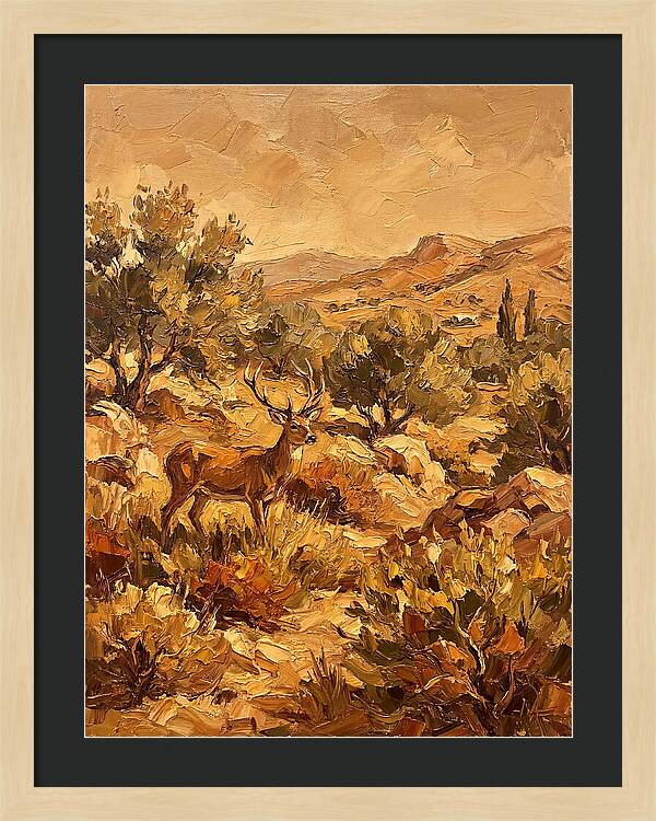 Deer In The Mediterranean Landscape