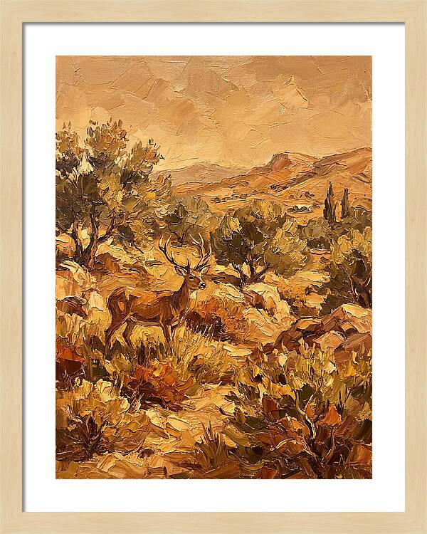Deer In The Mediterranean Landscape
