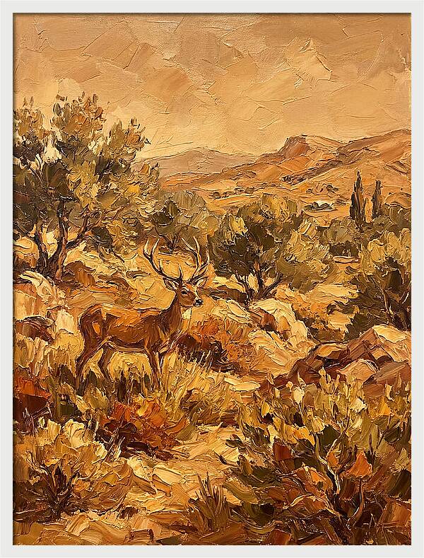 Deer In The Mediterranean Landscape