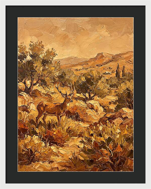 Deer In The Mediterranean Landscape