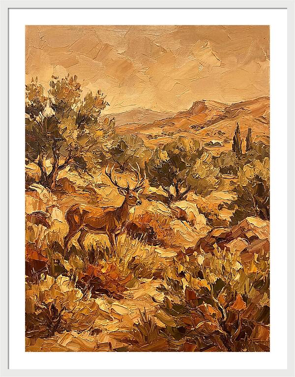 Deer In The Mediterranean Landscape