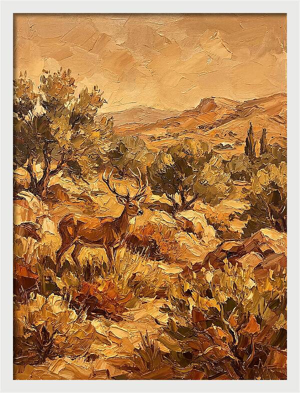 Deer In The Mediterranean Landscape