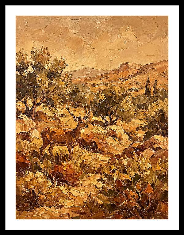 Deer In The Mediterranean Landscape