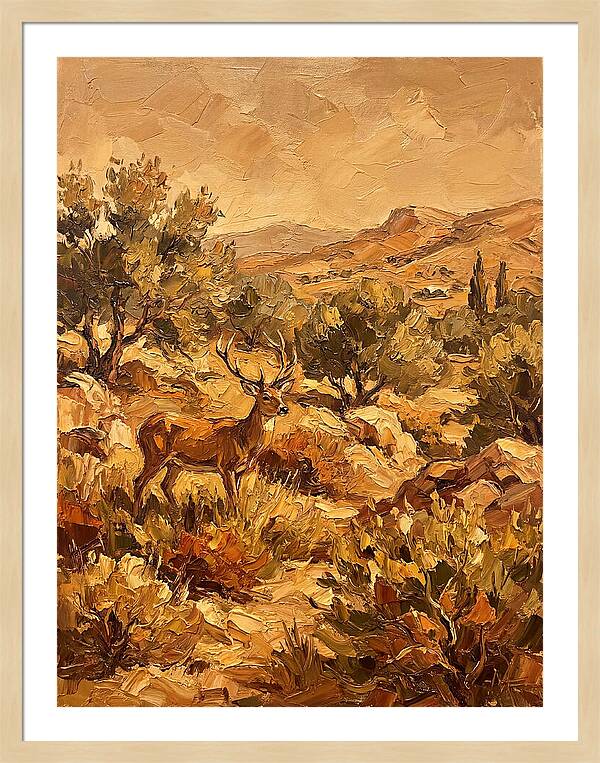 Deer In The Mediterranean Landscape
