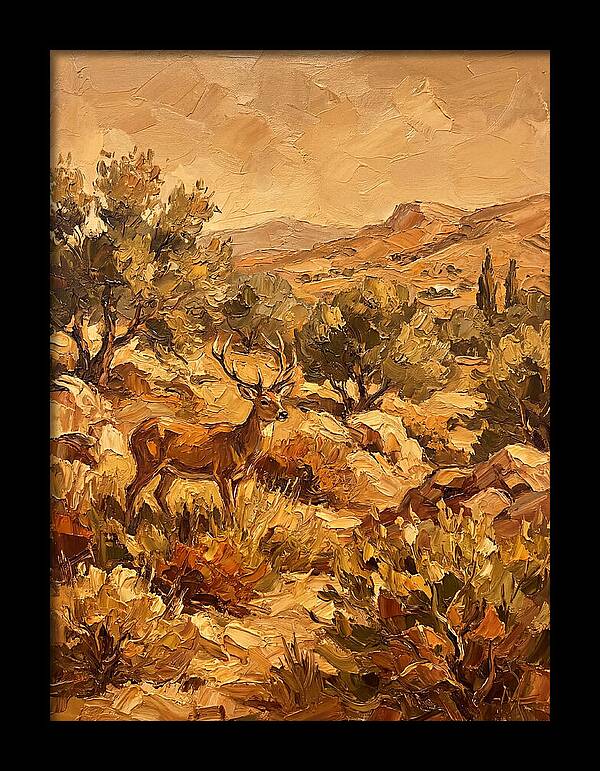 Deer In The Mediterranean Landscape