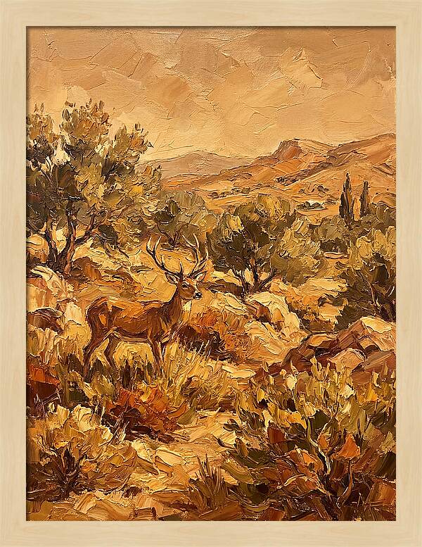 Deer In The Mediterranean Landscape