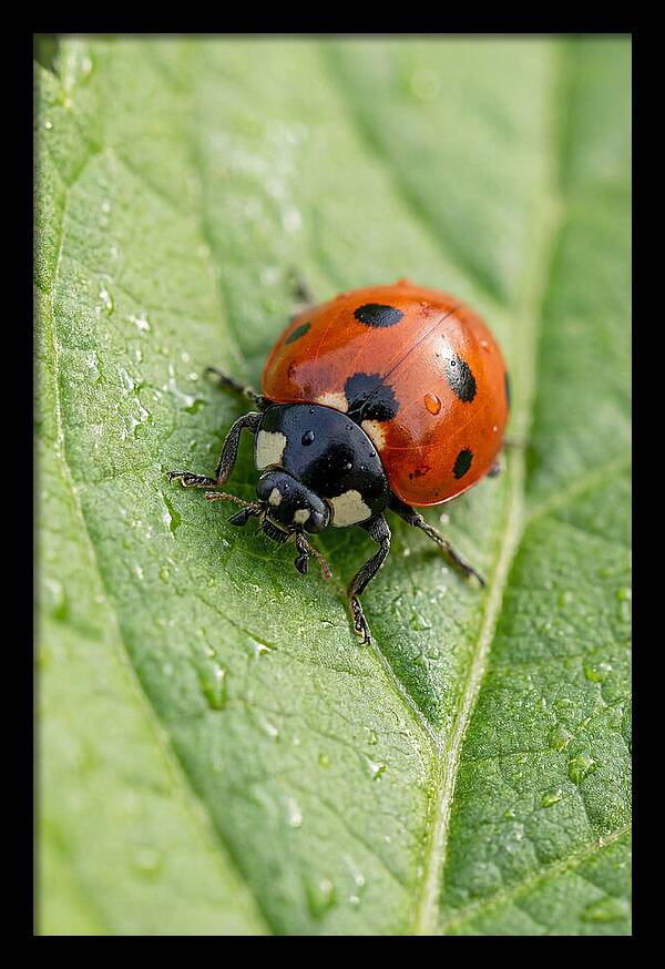 Delicate Ladybug Among Greenery