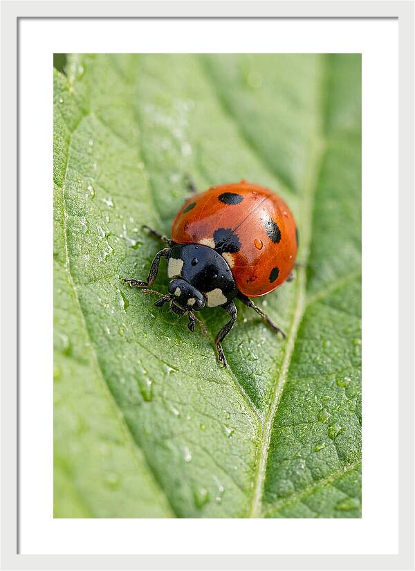 Delicate Ladybug Among Greenery