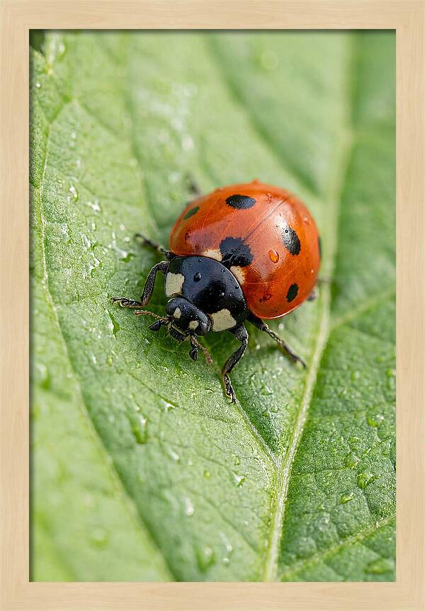 Delicate Ladybug Among Greenery