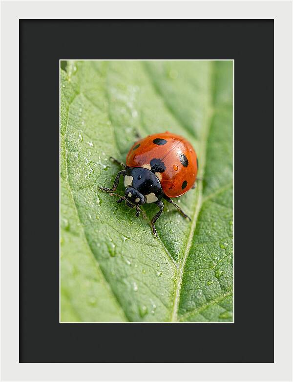 Delicate Ladybug Among Greenery