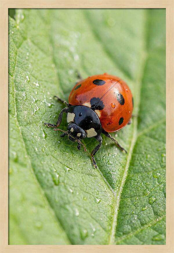 Delicate Ladybug Among Greenery