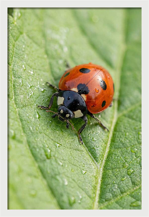 Delicate Ladybug Among Greenery