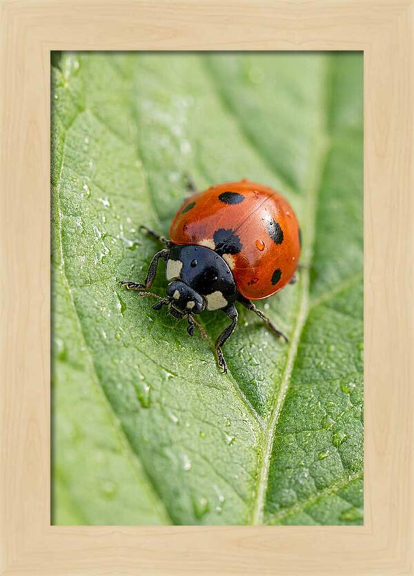 Delicate Ladybug Among Greenery