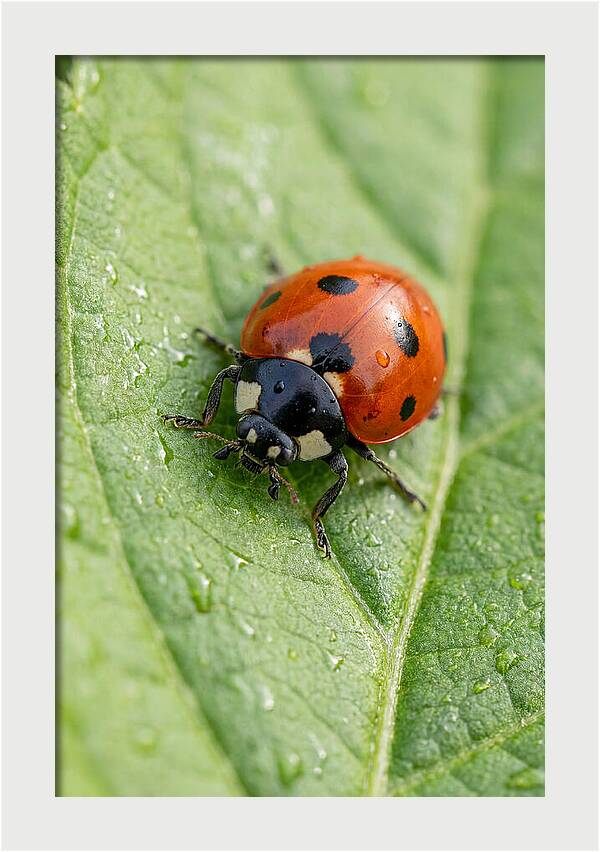 Delicate Ladybug Among Greenery