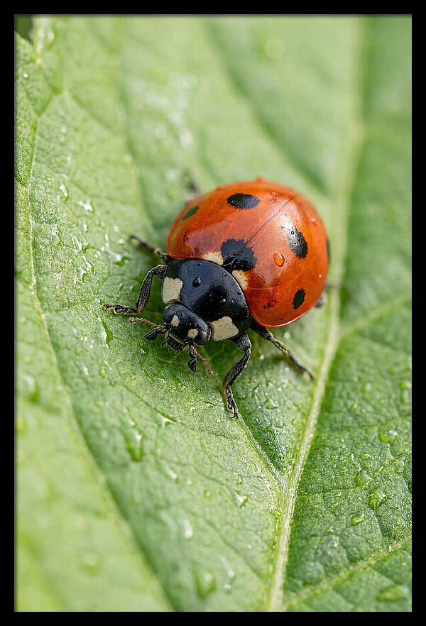 Delicate Ladybug Among Greenery