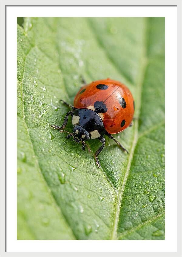 Delicate Ladybug Among Greenery