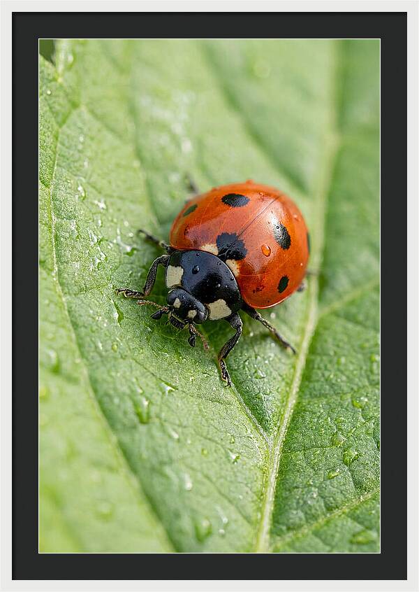 Delicate Ladybug Among Greenery