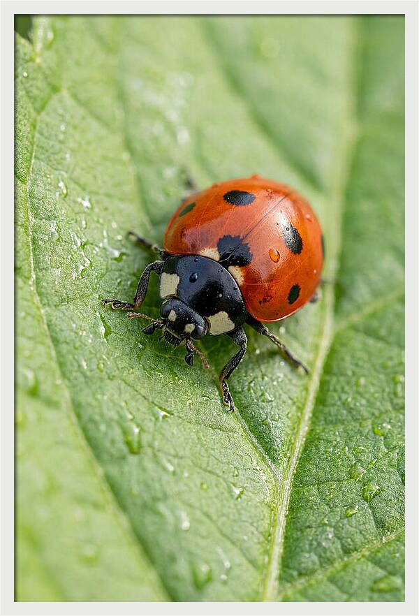 Delicate Ladybug Among Greenery