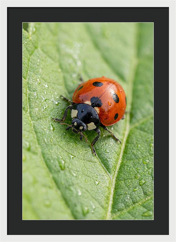 Delicate Ladybug Among Greenery