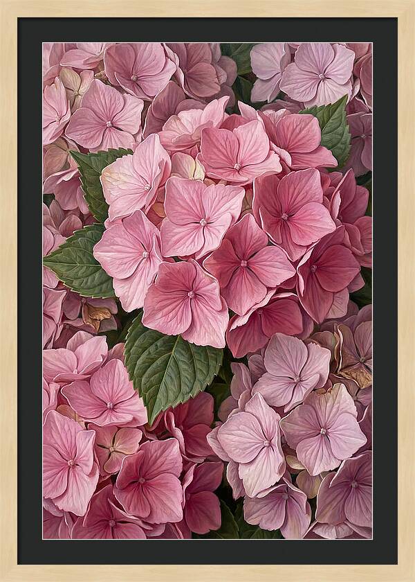 Delicate Pink Hydrangea Blossoms