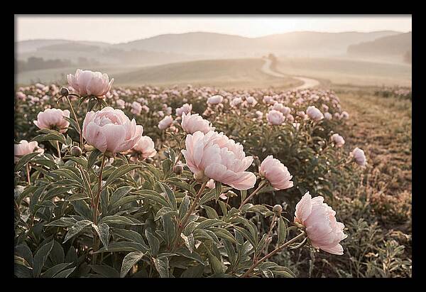Delicate Pink Peony Blooms