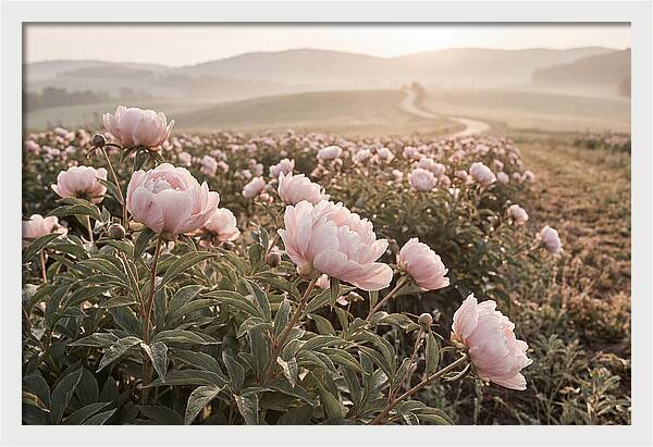Delicate Pink Peony Blooms