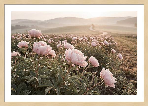 Delicate Pink Peony Blooms