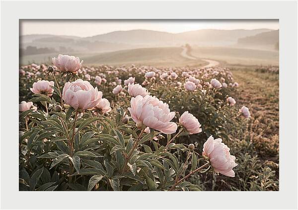 Delicate Pink Peony Blooms